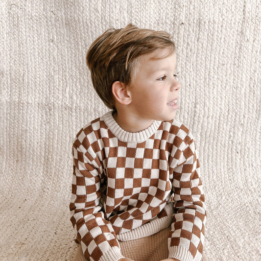 CHECK ME OUT KNIT SWEATER