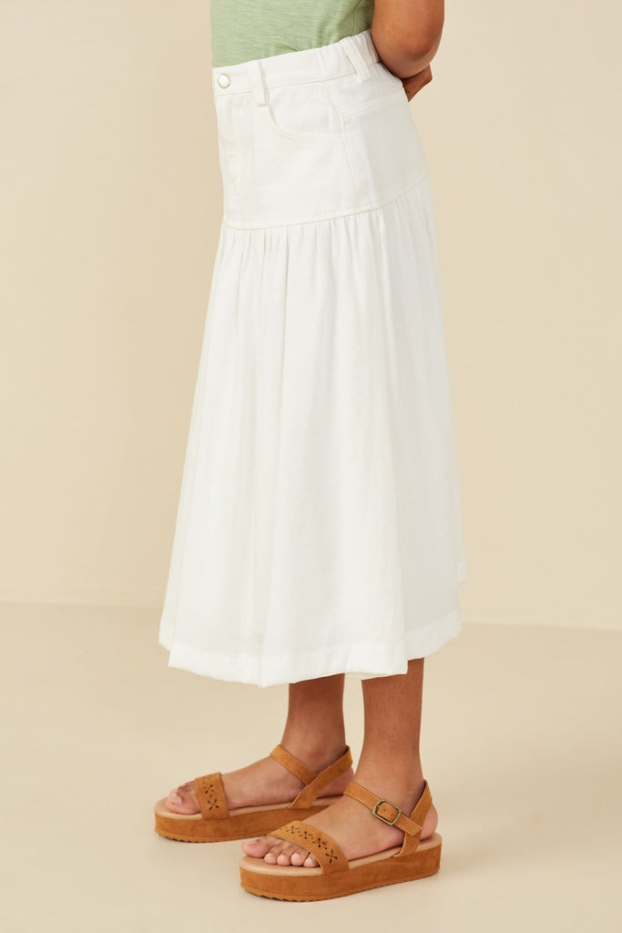 DENIM AND TWIRL MIX FABRIC SKIRT