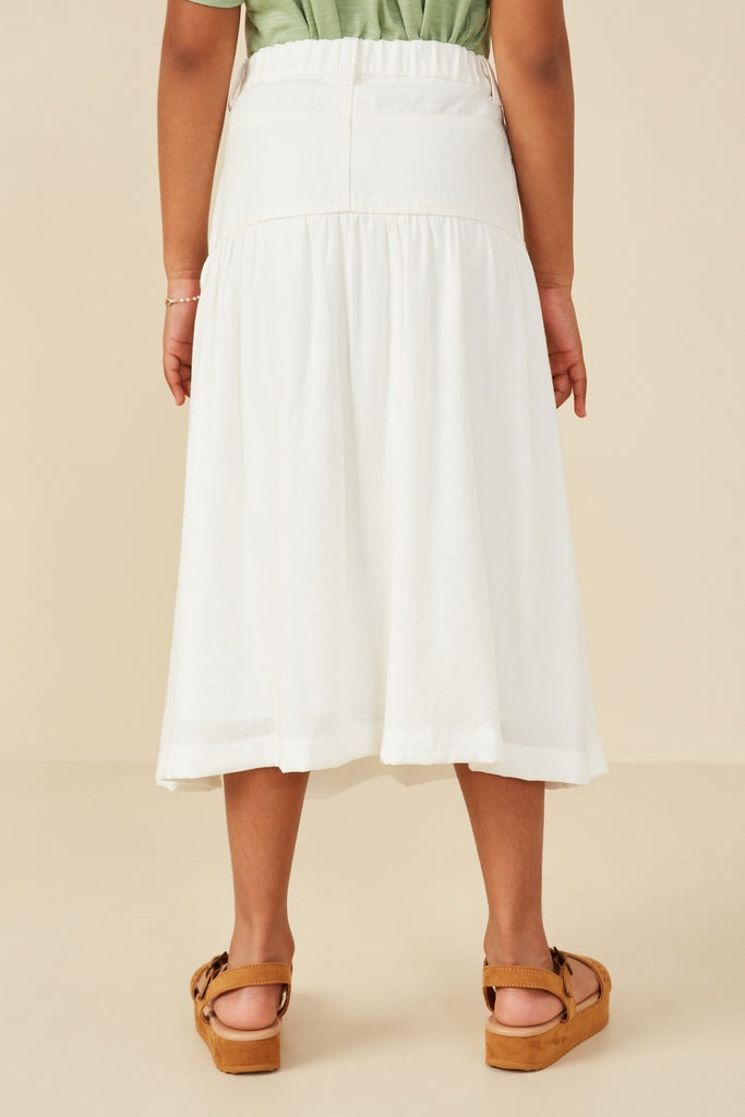 DENIM AND TWIRL MIX FABRIC SKIRT