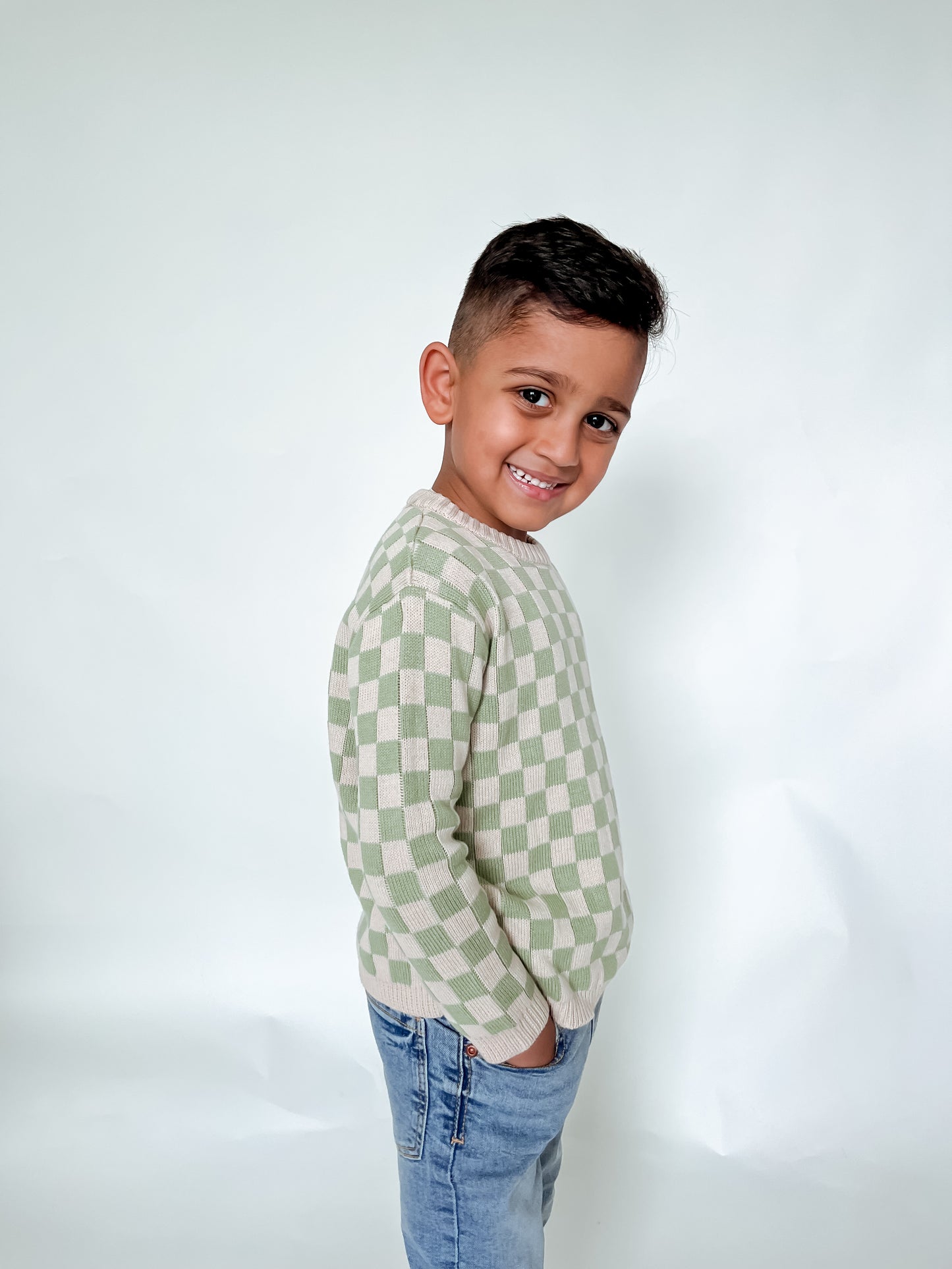 CHECK ME OUT KNIT SWEATER