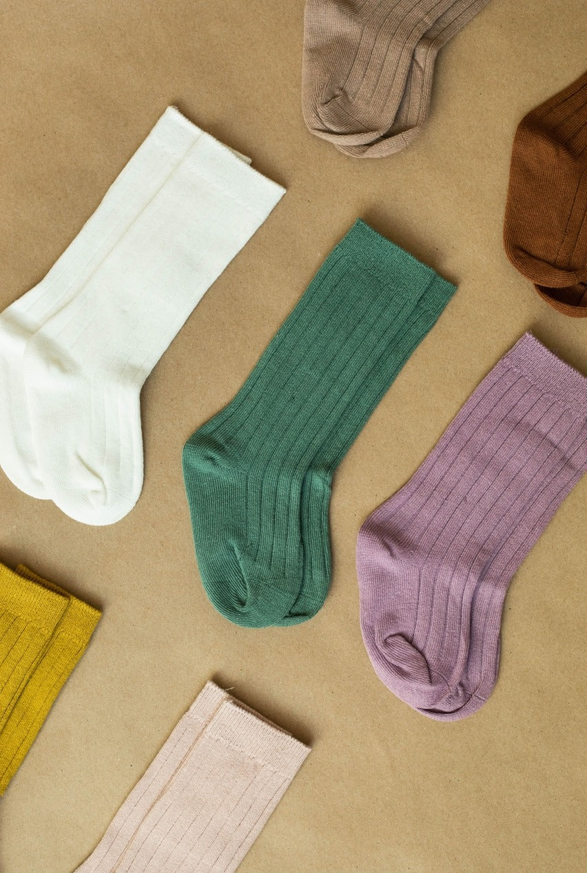 ORGANIC KNEE HIGH RIBBED SOCKS