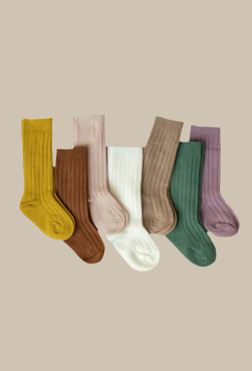 ORGANIC KNEE HIGH RIBBED SOCKS