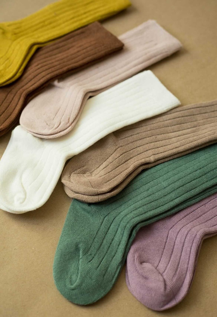 ORGANIC KNEE HIGH RIBBED SOCKS