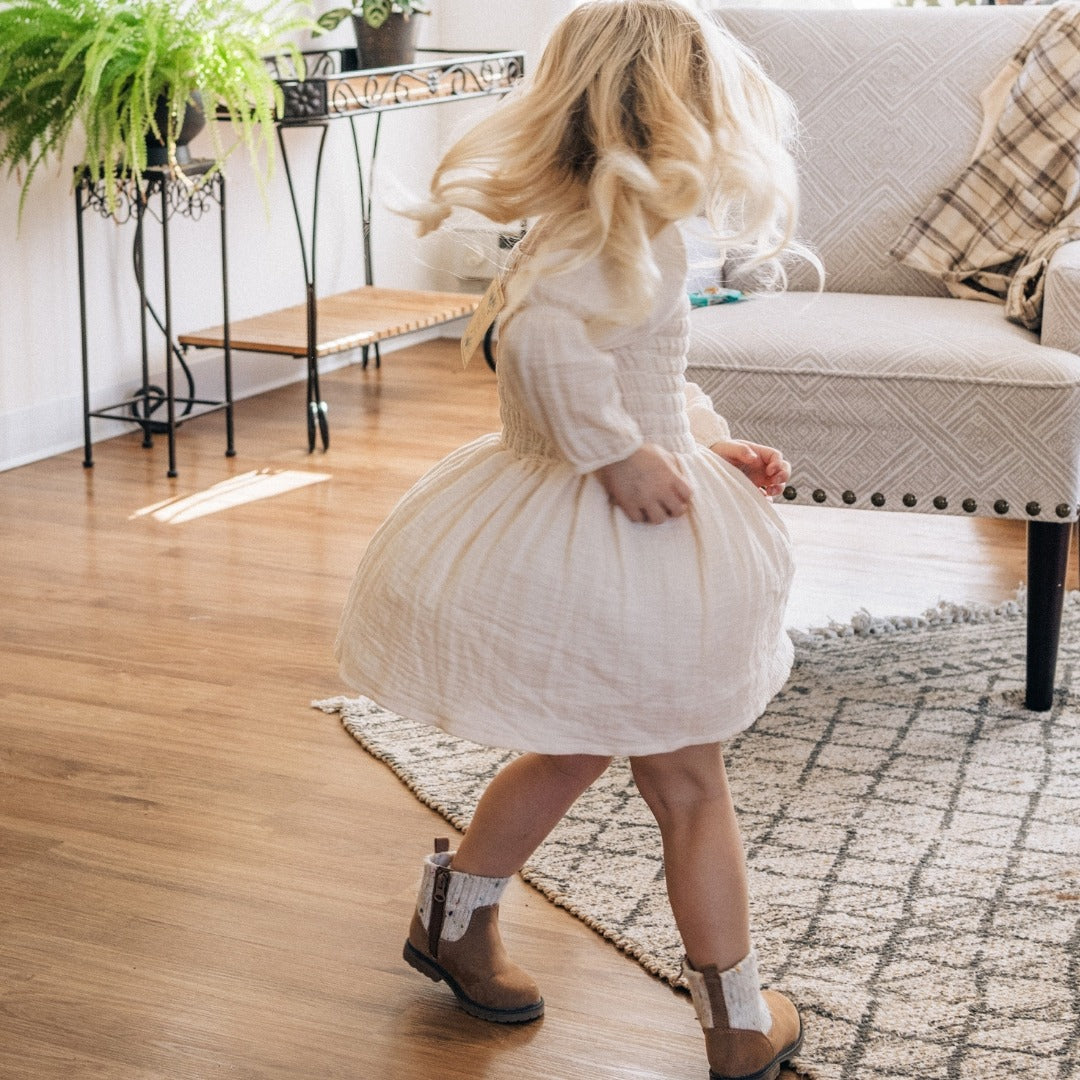 SABELLA PUFF SLEEVE MUSLIN DRESS