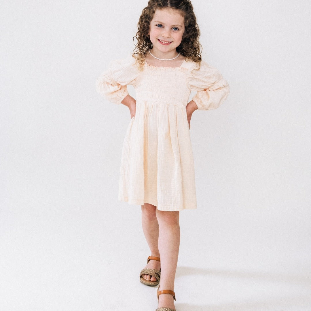 SABELLA PUFF SLEEVE MUSLIN DRESS