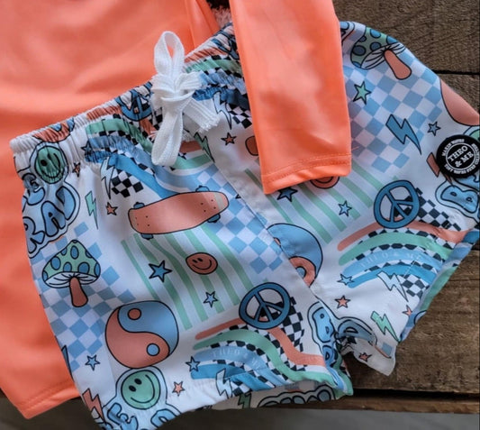 SMILEY SURFER SWIM TRUNKS
