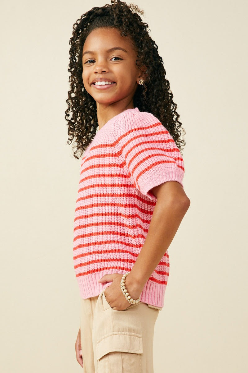 KNIT POP SHORT SLEEVE SWEATER