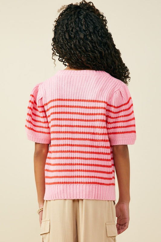 KNIT POP SHORT SLEEVE SWEATER