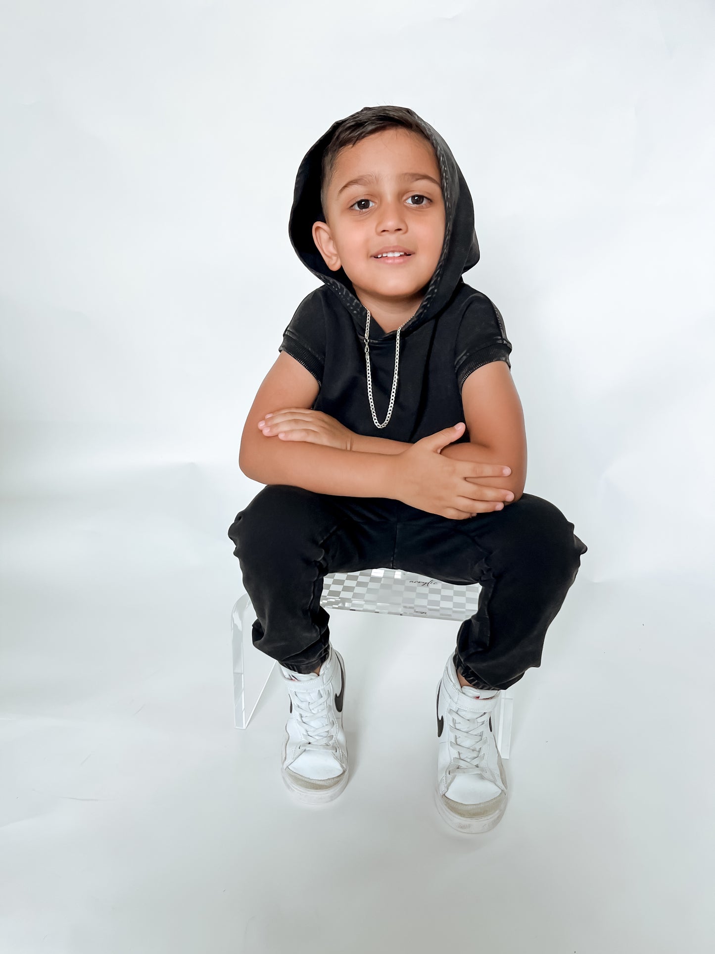 STREET SWAG SLEEVELESS WASHED HOODIE