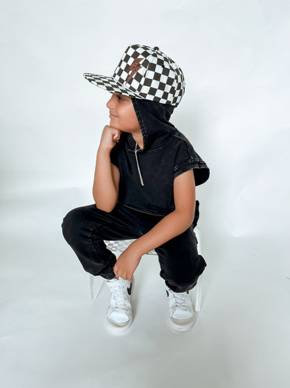 STREET SWAG SLEEVELESS WASHED HOODIE