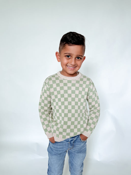 CHECK ME OUT KNIT SWEATER