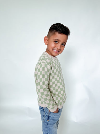 CHECK ME OUT KNIT SWEATER