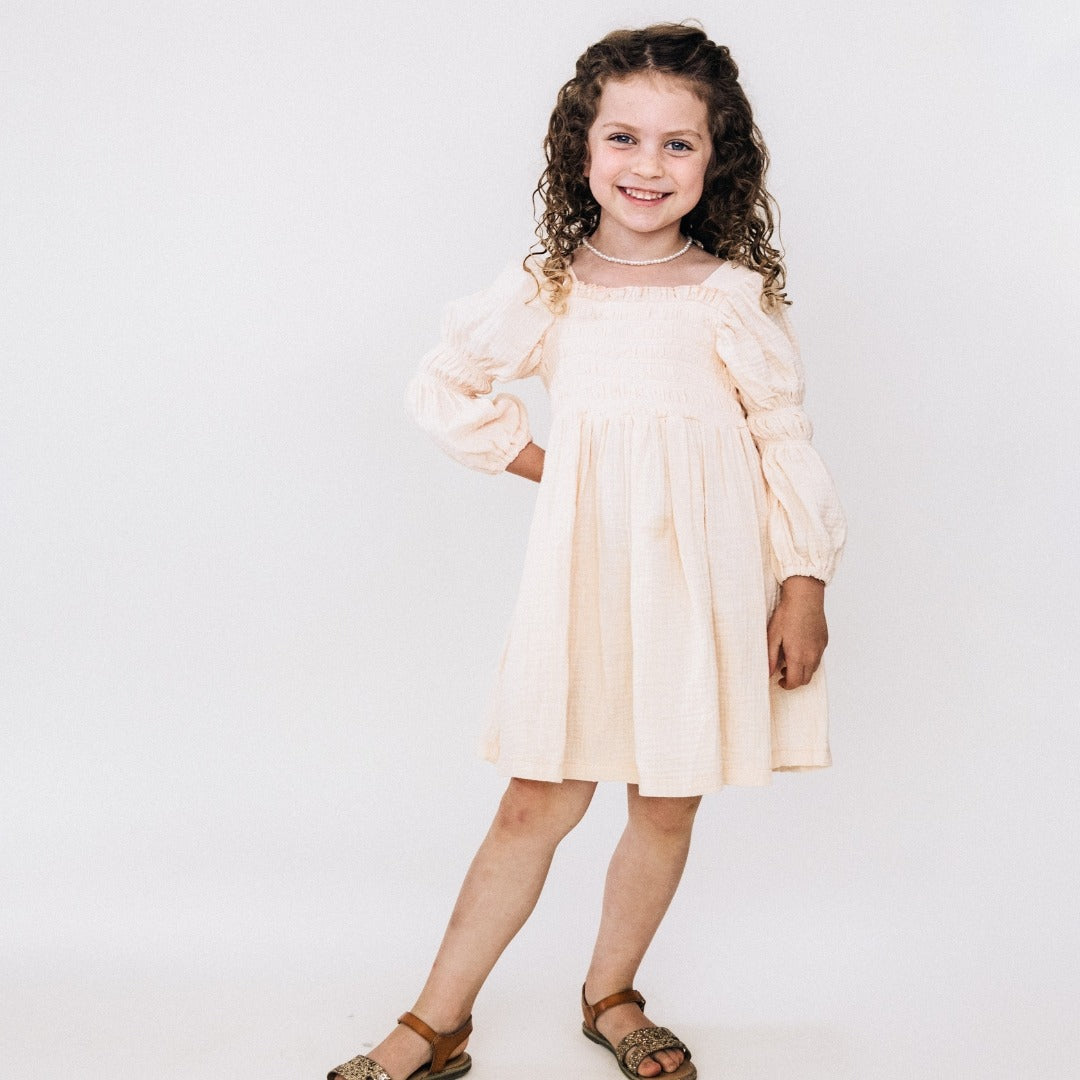 SABELLA PUFF SLEEVE MUSLIN DRESS